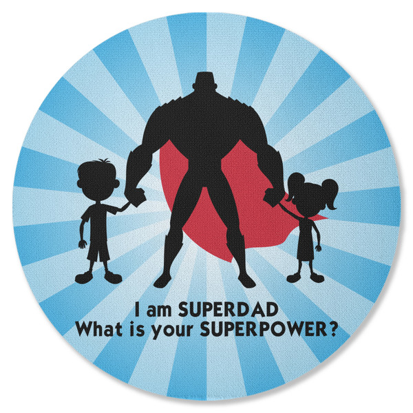 Super Dad Round Coaster Rubber Back - Single