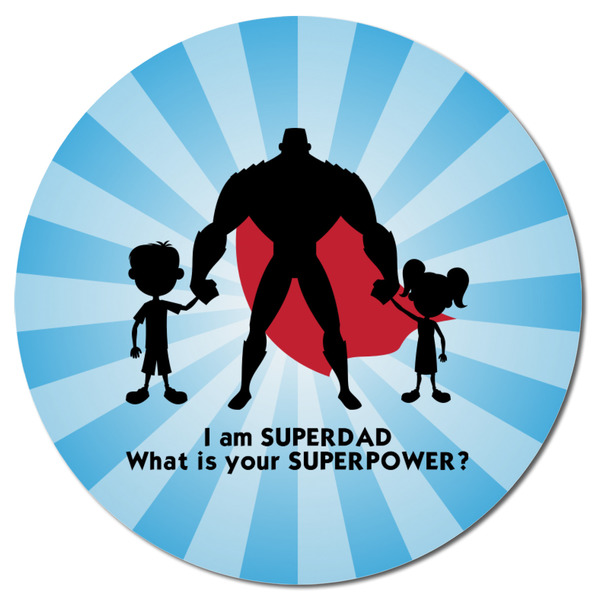 Super Dad Round Fridge Magnet - FRONT