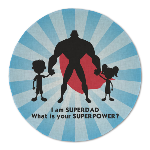 Custom Super Dad Round Linen Placemat