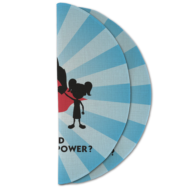 Super Dad Round Linen Placemats - HALF FOLDED (double sided)