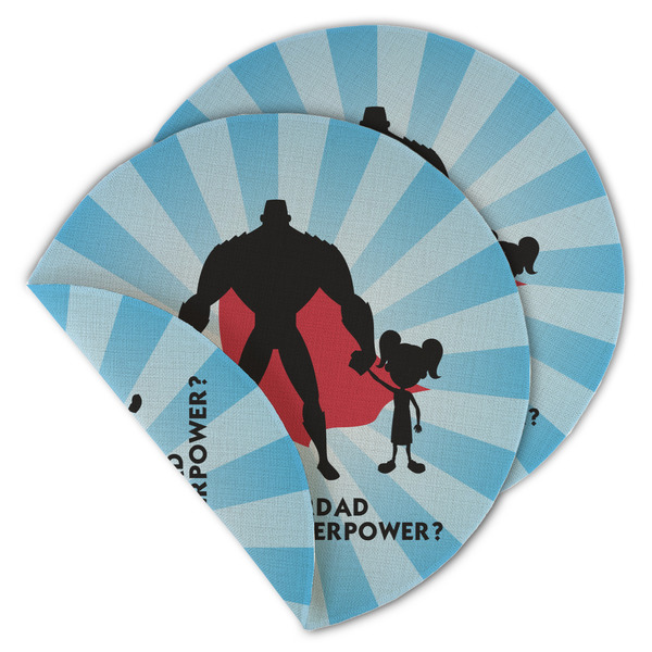 Super Dad Round Linen Placemats - MAIN (Double-Sided)