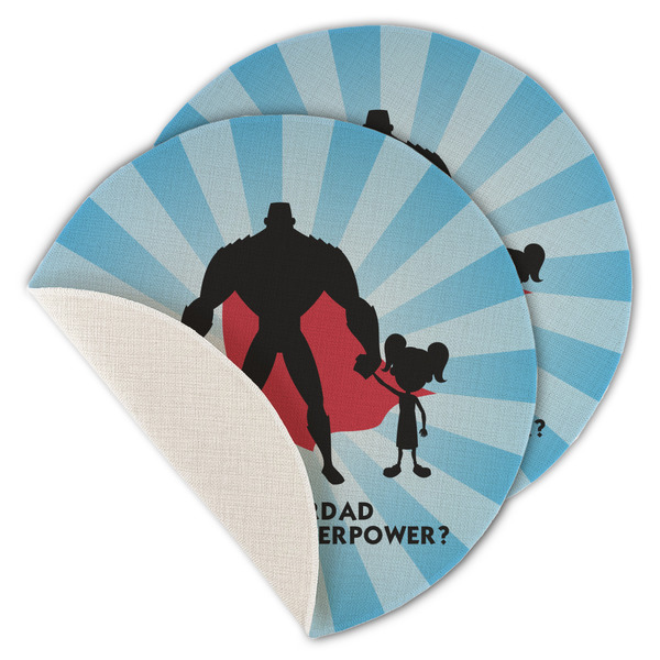 Super Dad Round Linen Placemats - MAIN (Single Sided)