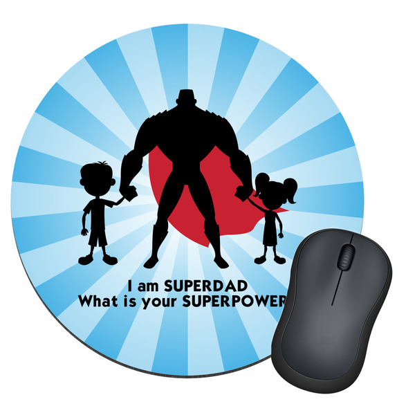 Custom Super Dad Round Mouse Pad