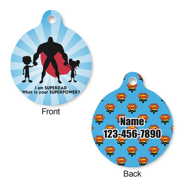 Super Dad Round Pet Tag - Front & Back