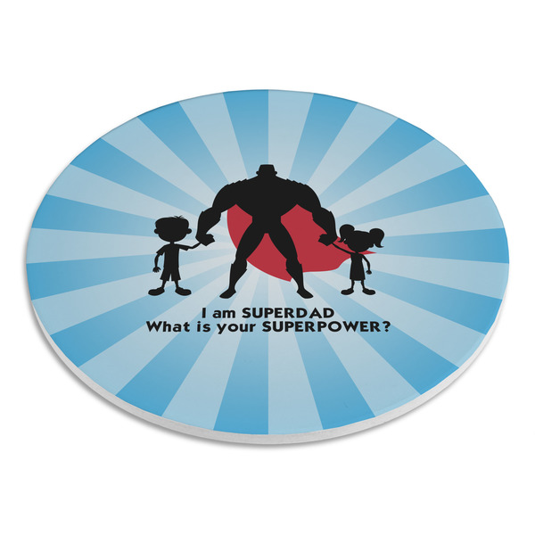 Super Dad Round Stone Trivet - Angle View