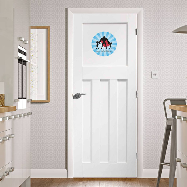 Super Dad Round Wall Decal on Door
