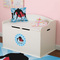 Super Dad Round Wall Decal on Toy Chest