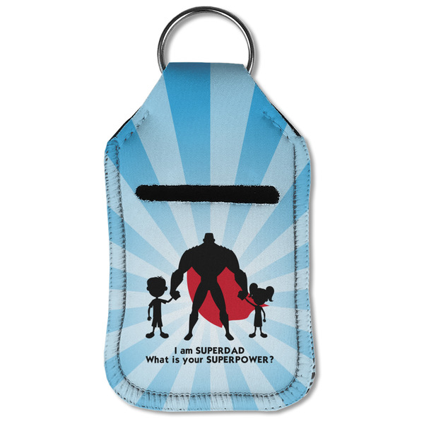 Super Dad Sanitizer Holder Keychain - Small (Front Flat)