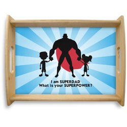 Super Dad Natural Wooden Tray - Large