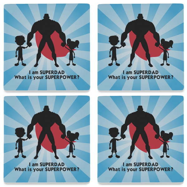 Super Dad Set of 4 Sandstone Coasters - See All 4 View