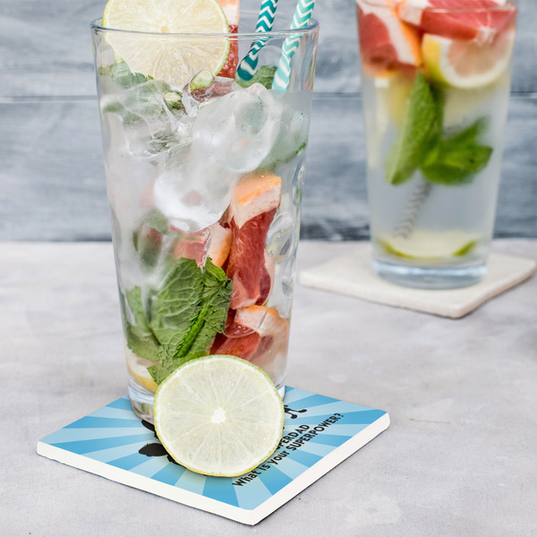 Super Dad Set of 4 Stone Coasters - In Context View