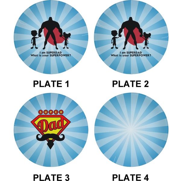 Super Dad Set of Appetizer / Dessert Plates (Approval)