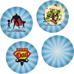 Super Dad Set of 4 Glass Lunch / Dinner Plate 10"