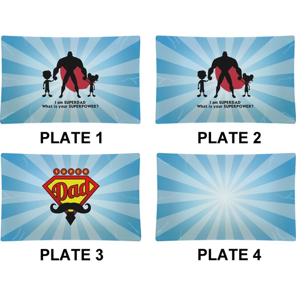 Super Dad Set of Rectangular Dinner Plates (Approval)