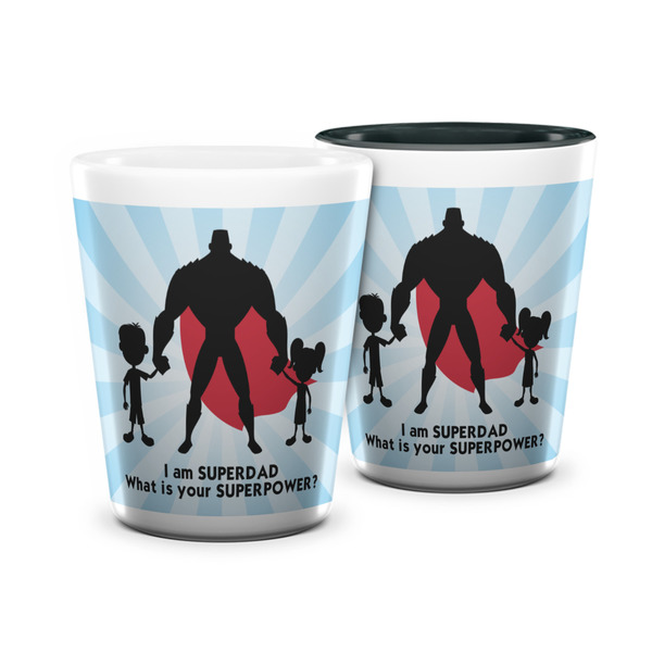 Custom Super Dad Ceramic Shot Glass - 1.5 oz