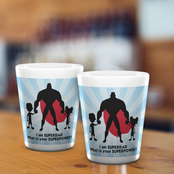 Super Dad Shot Glass - White - LIFESTYLE