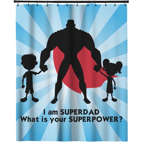 Custom Super Dad Extra Long Shower Curtain - 70"x84"