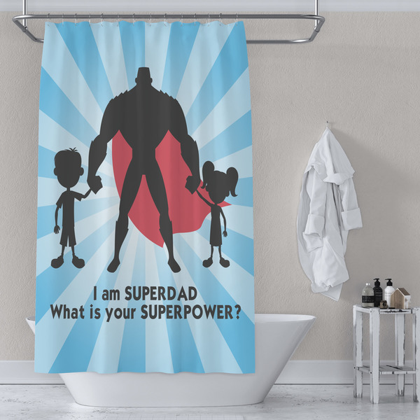 Super Dad Shower Curtain Lifestyle