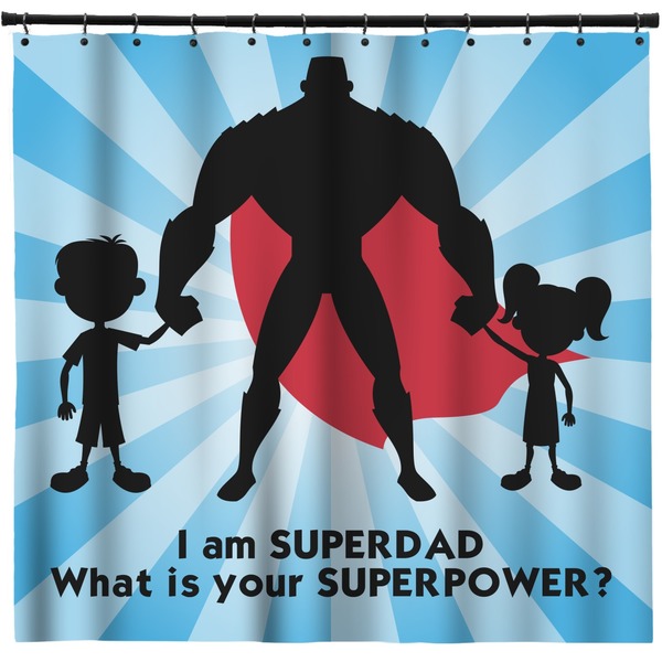 Custom Super Dad Shower Curtain - 71" x 74"