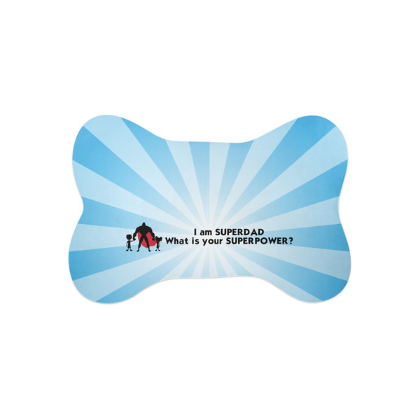 Custom Super Dad Bone Shaped Dog Food Mat (Small)