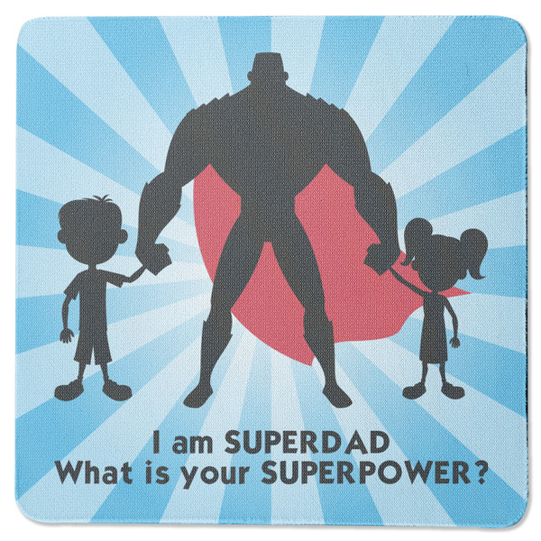 Super Dad Square Coaster Rubber Back - Single