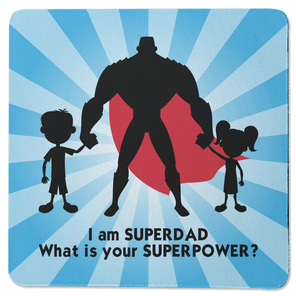Super Dad Square Coaster Rubber Back - Single