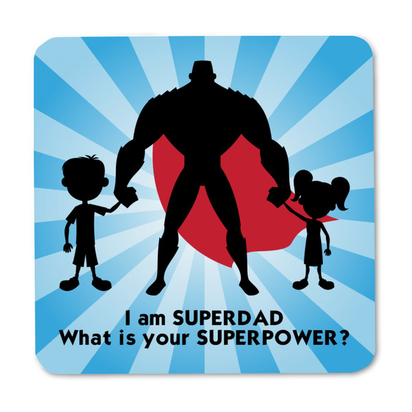 Super Dad Square Fridge Magnet - FRONT