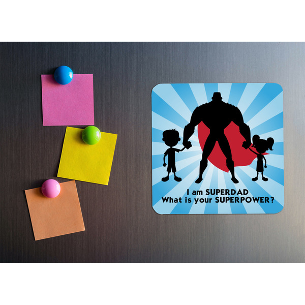 Super Dad Square Fridge Magnet - LIFESTYLE