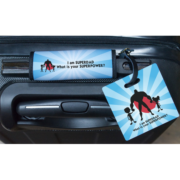 Super Dad Square Luggage Tag & Handle Wrap - In Context