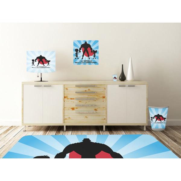 Super Dad Square Wall Decal Wooden Desk