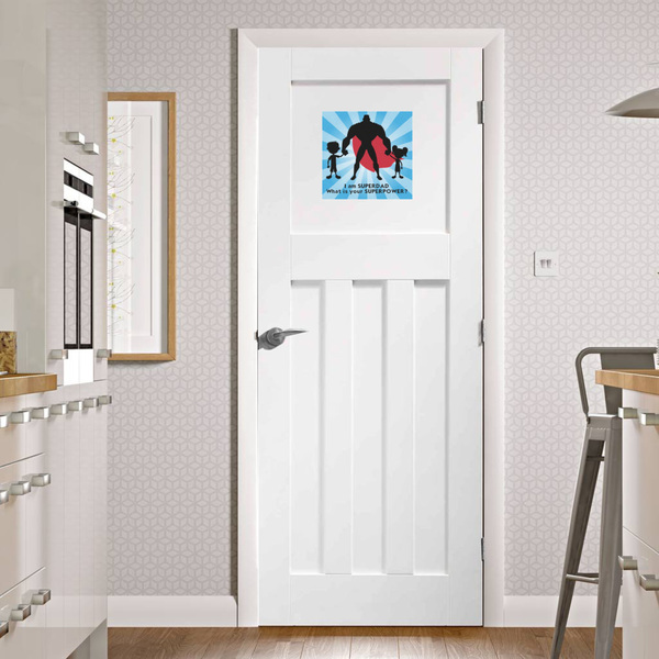 Super Dad Square Wall Decal on Door