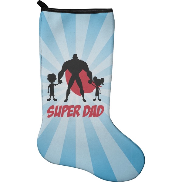 Custom Super Dad Holiday Stocking - Single-Sided - Neoprene