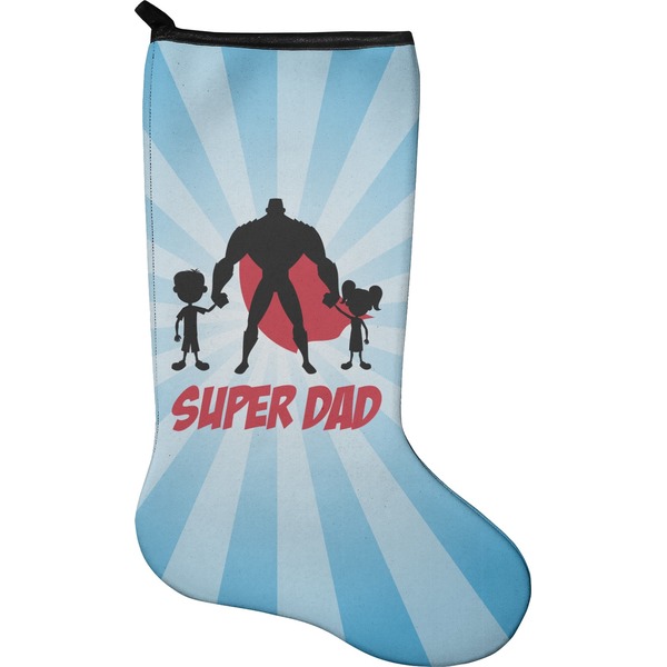 Custom Super Dad Holiday Stocking - Neoprene