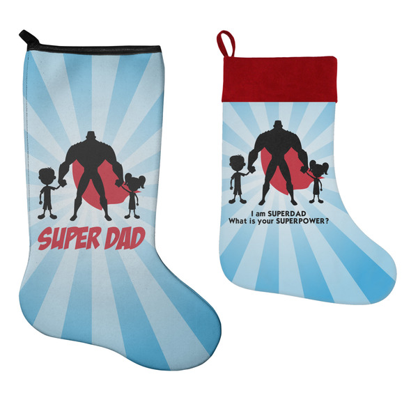 Super Dad Stockings - Side by Side compare