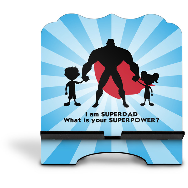 Super Dad Stylized Tablet Stand - Front without iPad
