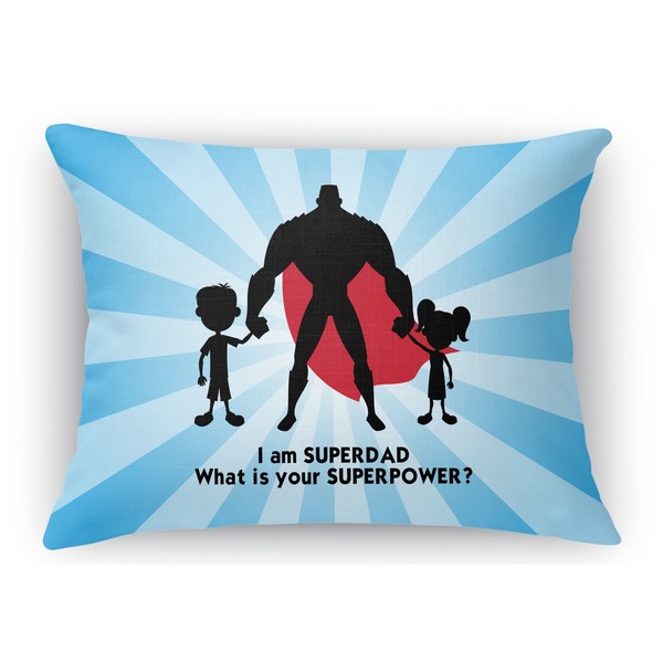 Custom Super Dad Rectangular Throw Pillow Case