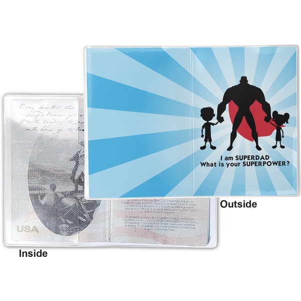 Super Dad Vinyl Passport Holder - Flat Front and Back