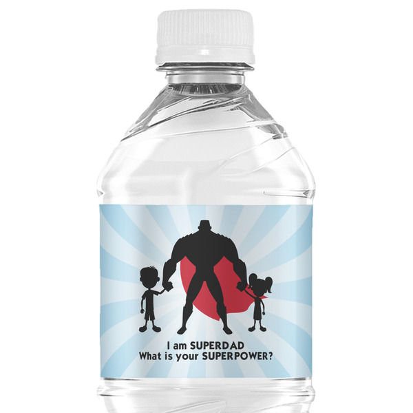 Custom Super Dad Water Bottle Labels - Custom Sized