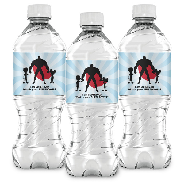 Super Dad Water Bottle Labels - Front View