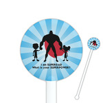 Super Dad 5.5" Round Plastic Stir Sticks - White - Single Sided