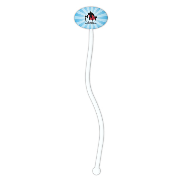 Super Dad White Plastic 7" Stir Stick - Oval - Single Stick