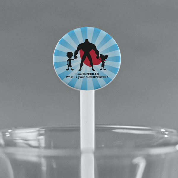 Super Dad White Plastic 7" Stir Stick - Round - Main