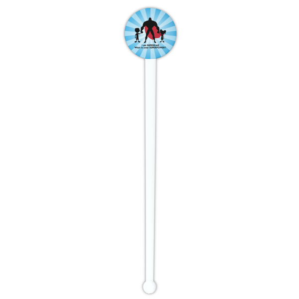 Super Dad White Plastic 7" Stir Stick - Round - Single Stick
