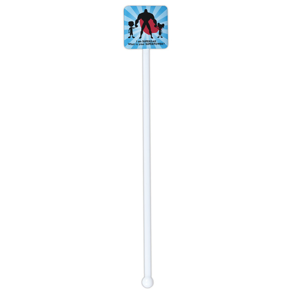 Super Dad White Plastic Stir Stick - Double Sided - Square - Single Stick