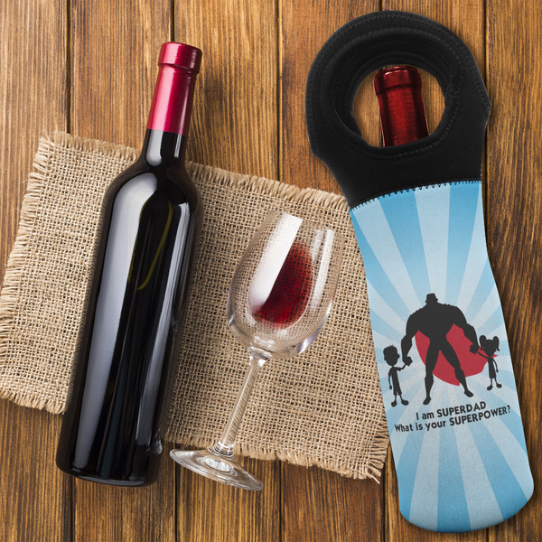 Super Dad Wine Tote Bag - FLATLAY