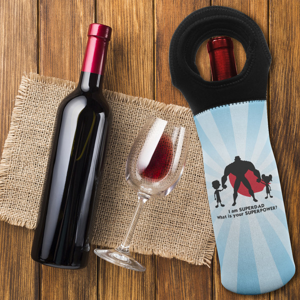 Super Dad Wine Tote Bag - FLATLAY