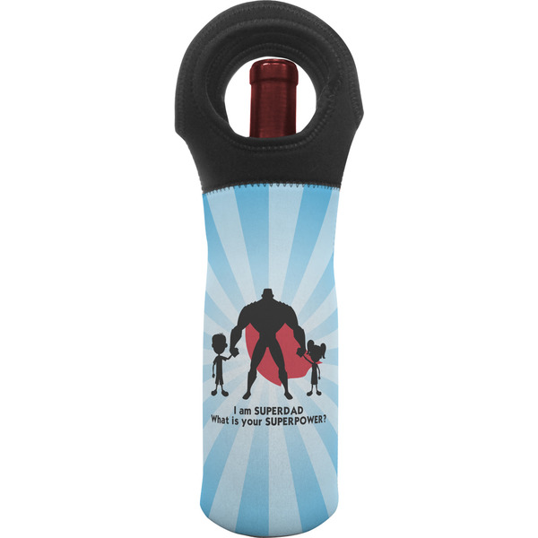 Custom Super Dad Wine Tote Bag
