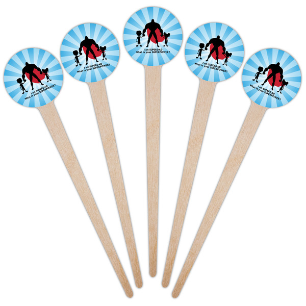 Super Dad Wooden 4" Food Pick - Round - Fan View