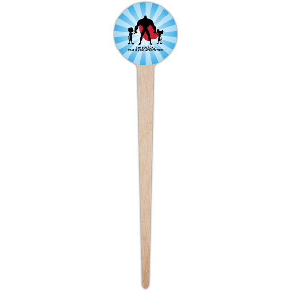 Super Dad Wooden 4" Food Pick - Round - Single Pick