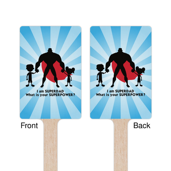 Super Dad Wooden 6.25" Stir Stick - Rectangular - Double Sided - Front & Back